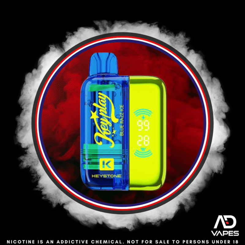 Keystone Keyplay 40K 50mg Kit Blue Razz Ice Pod + Battery