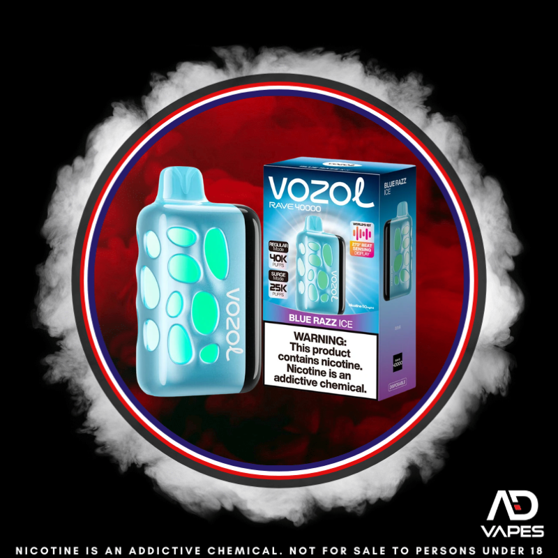 Vozol Rave 40K 50mg Blue Razz Ice